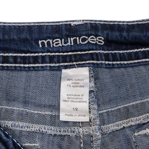 Maurices Skinny Ankle Jeans 1/2 Junior Womens Distressed Blue Stretch 29x25.5 - Picture 7 of 9